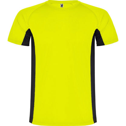 Camisetas SHANGHAI AMARILLO FLUOR/NEGRO Roly