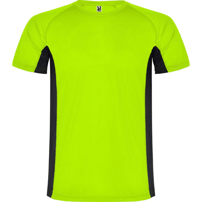 Camisetas SHANGHAI VERDE FLUOR/NEGRO Roly